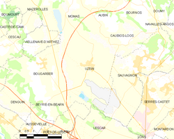 Map commune FR insee code 64549